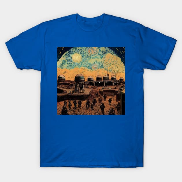 Starry Night in Mos Eisley Tatooine T-Shirt by Grassroots Green